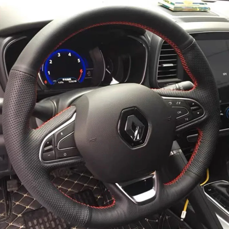 Ručný steh anti-sklz Originálne kožené autá na volant Conser pre Renault Kadjar Koleos Scenic Espace Megane Talisman 2016 2016 2017