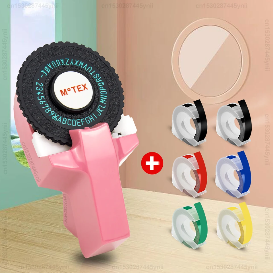 Ručný výrobca štítkov Motex E101 3D Elexing Label Tlačiareň Vymeňte pre Dymo 12965 manuálny písací stroj Diy Dymo 3D Elfosing Label Label