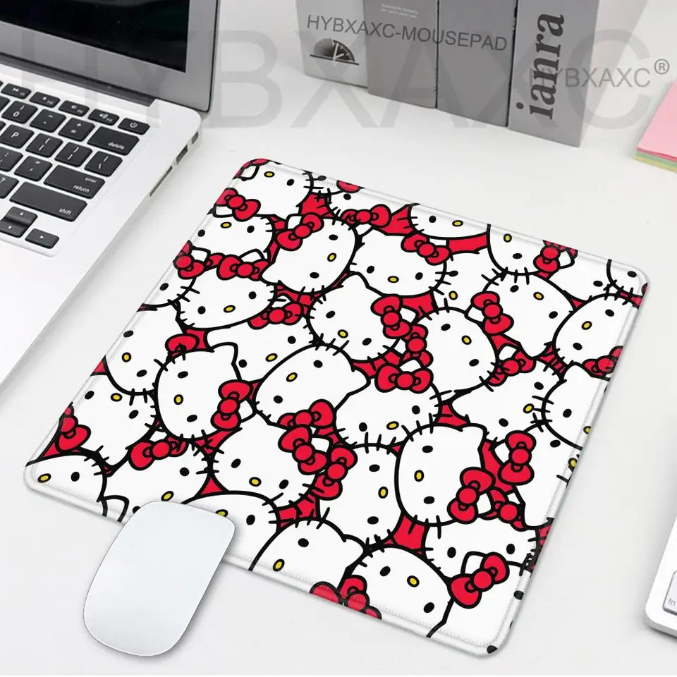 Ružová roztomilá karikatúra Hello Kitty Gaming Mouse Pad XS Malé myš na počítačový hráč na plochu dekorácie Office Office Mouse Mat Deskmat koberec