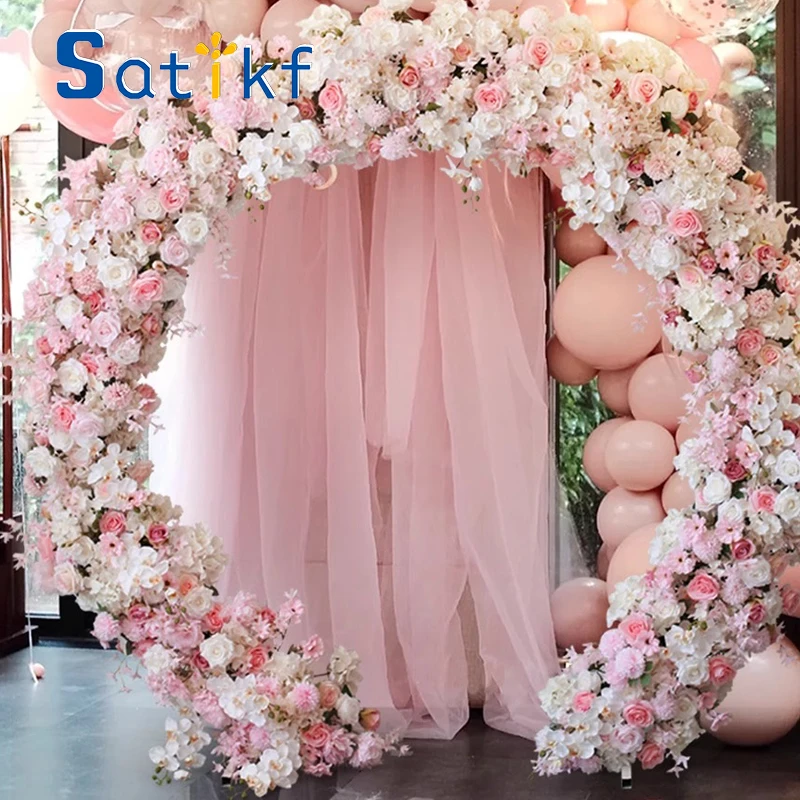 ružová umelá ruža svadobné pozadie falošné kvetinové steny Hydrangea riadok dekorácia DIY kombinácia svadobný oblúk aranžmán výzdoba