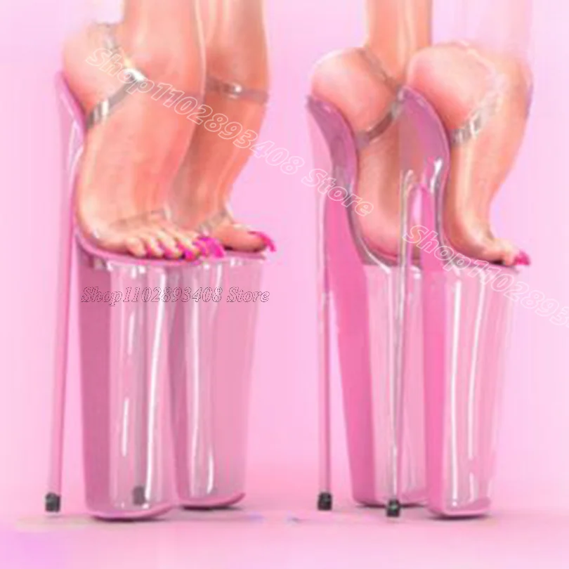 Ružová vysoká platforma Sexy sandále členky pracka Otvorená prstka britský štýl Party Super High podpätky Dance dámske topánky Zapatos para mlhere