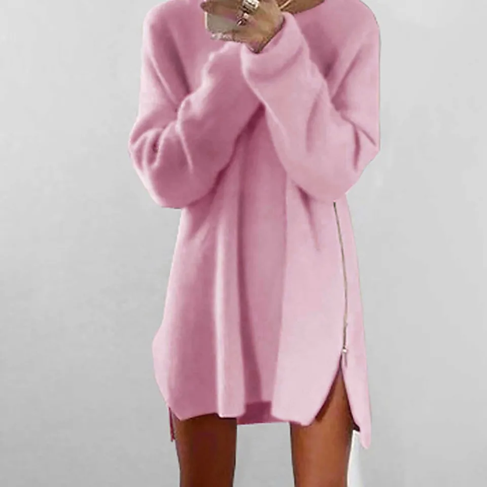 Ružové mikiny Ženy O-krp pullover pevná farba dlhé rukávy tričko Pohodlné dámske harajuku kórejské kapucňa sudadera žena