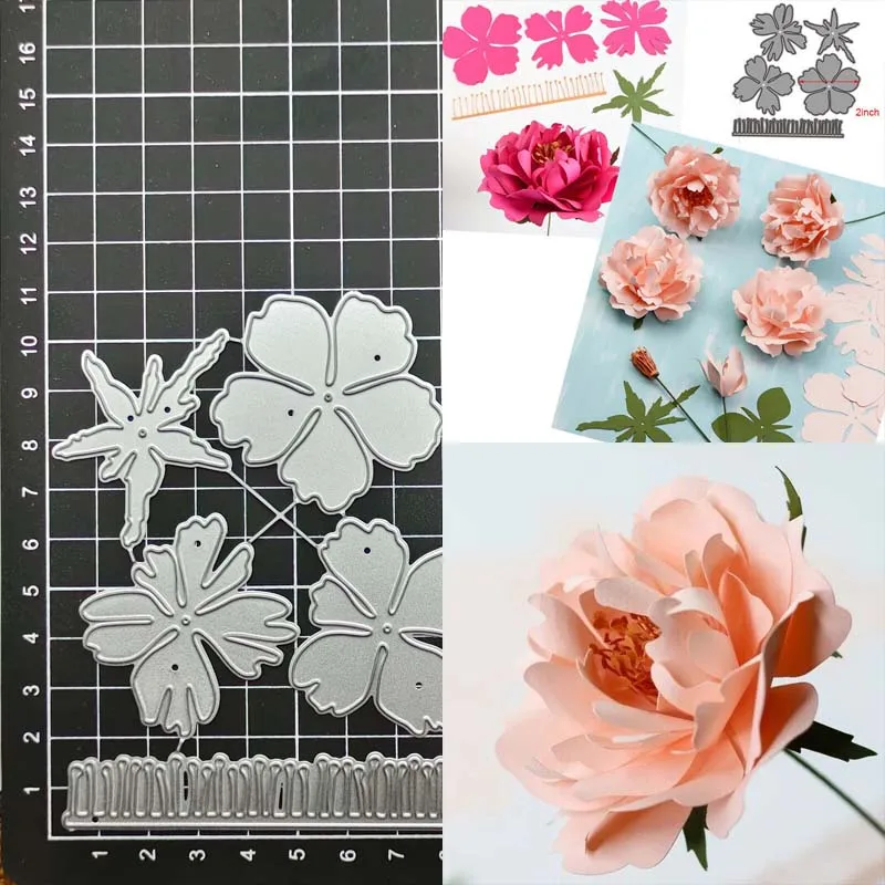 Ružový kvetina kvetinová dovolenka lístie kovové rezanie matričiek DIY dekorácie Embosing remeslá šablóna Scrapbook papierová karta remeslá matry