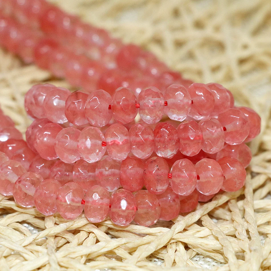 Ružový melón Tourmalín Crystal 5x8mm Abacus rondelle facetovaný kamenný kryštál voľný korálky šperky výroby 15 palcov My4320
