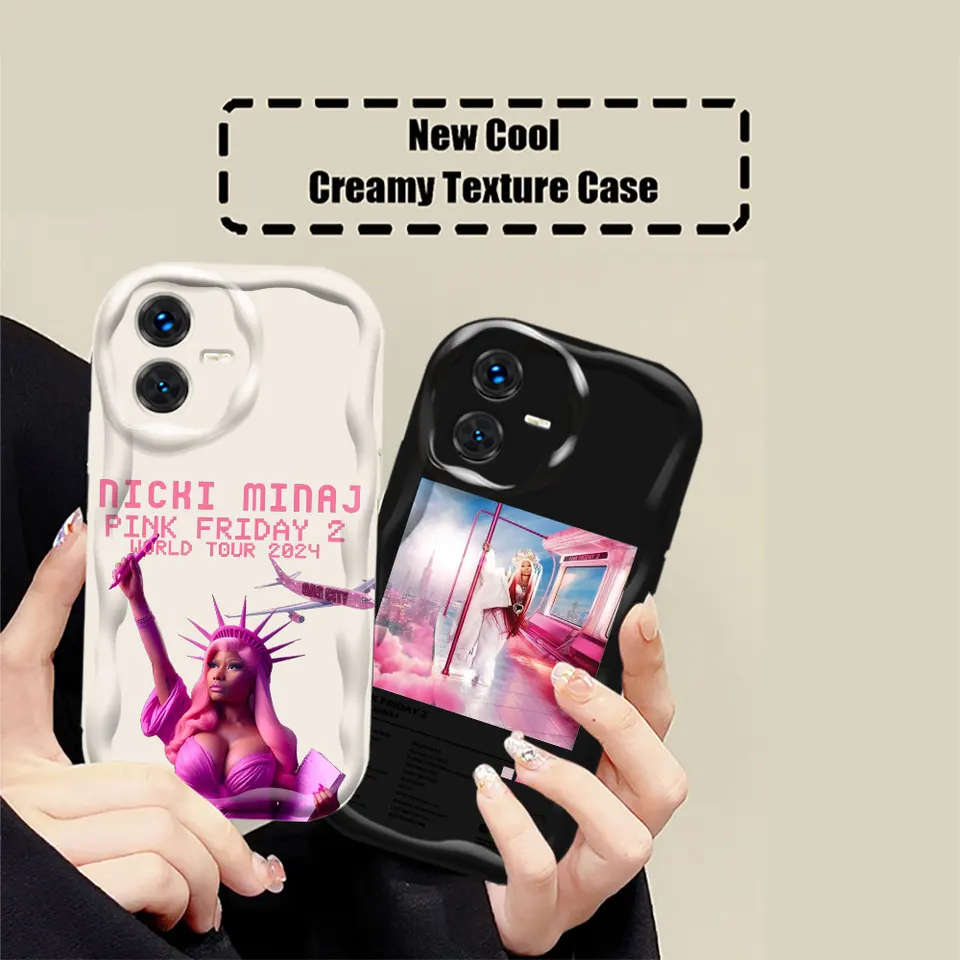 Ružový piatok 2 Nicki Minaj Rapper Case pre Vivo Y100 Y93 Y91 Y85 Y78 Y77 Y76 Y73 Y50 Y36 Y35 Y28 Y22S Y21 Y21T Y20 Y19 Wave Cover Cover