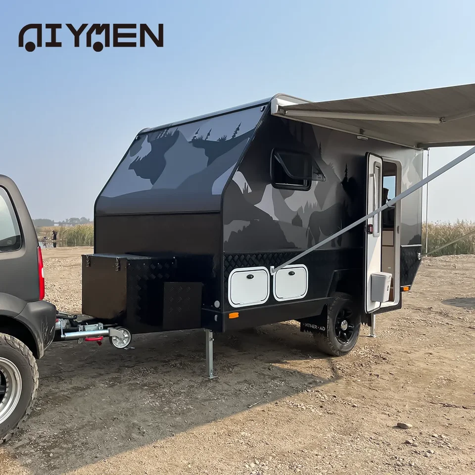 RV 4x4 Carport Hybrid Caravan Dual Auxle Electric Strecha mimo cesty Camper Trailer Luxus a so solárnym panelom