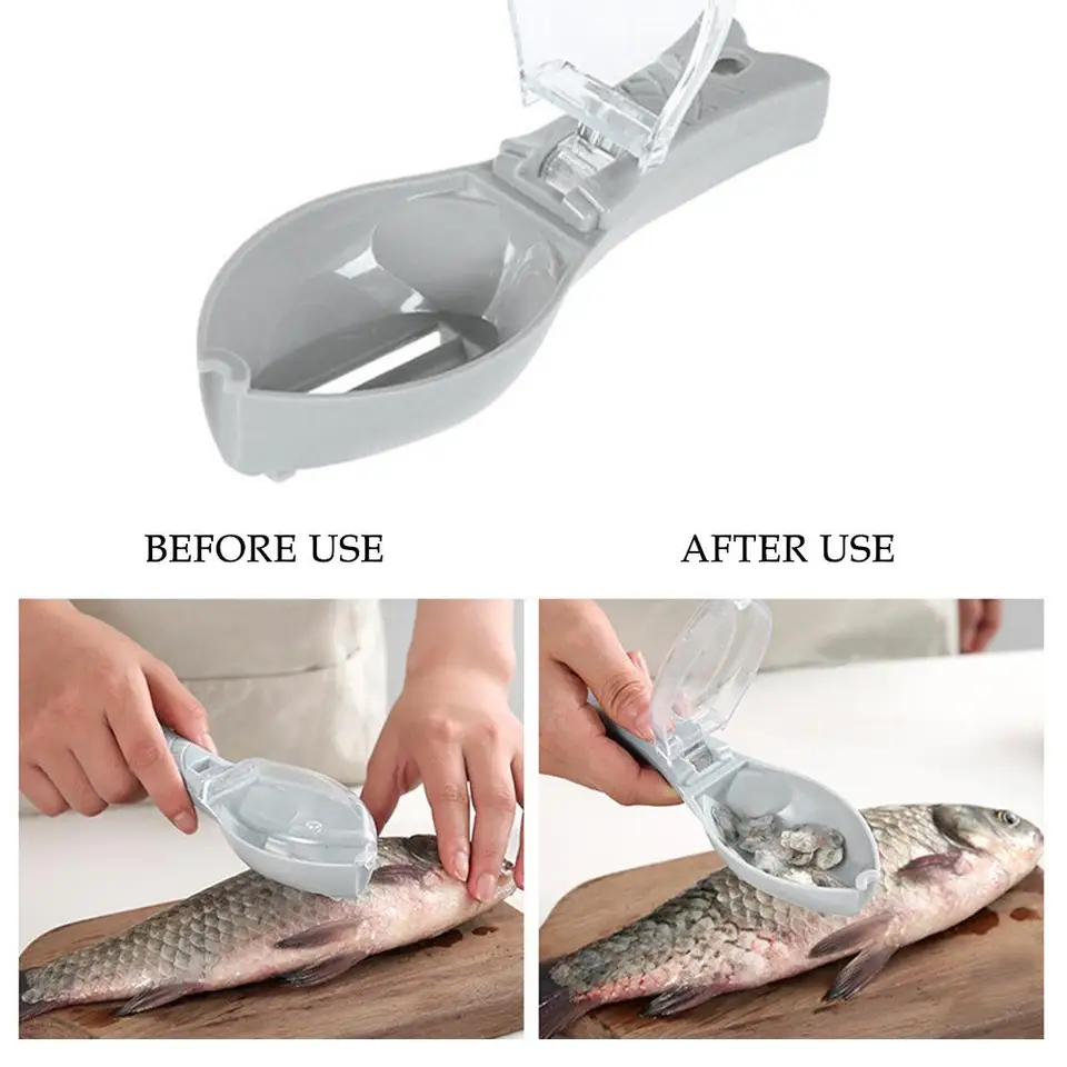 Rybia kefa na kefku Scraping Rybie kefka strúhadlo na rýchle čistenie noža Screting Screper Scaller Fish Fish Ryby Demontáž škrabka Pee X1L1
