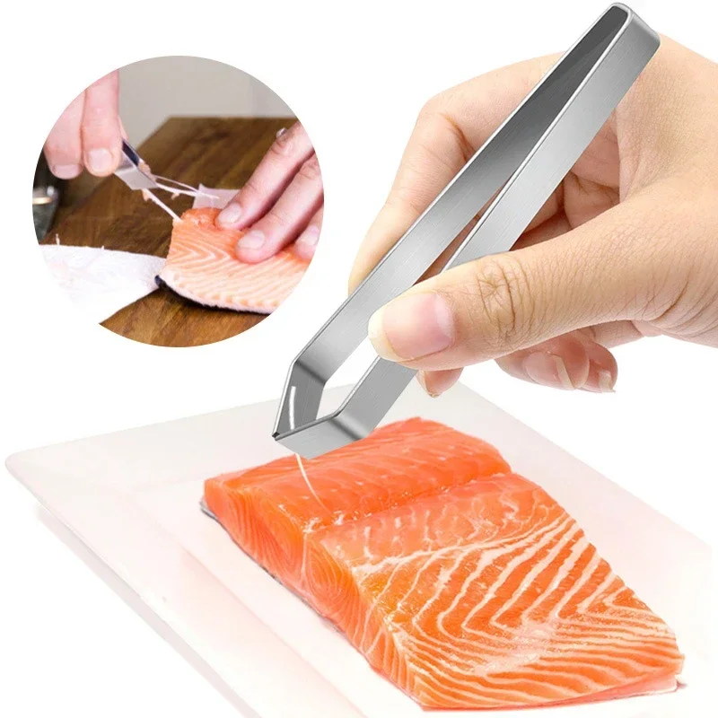 Rybia kosť klip Remover Tongstweezers z nehrdzavejúcej ocele Kliešte morské plody rybia kosti Plecking clamp sýpka kuchynské náradie pinzety
