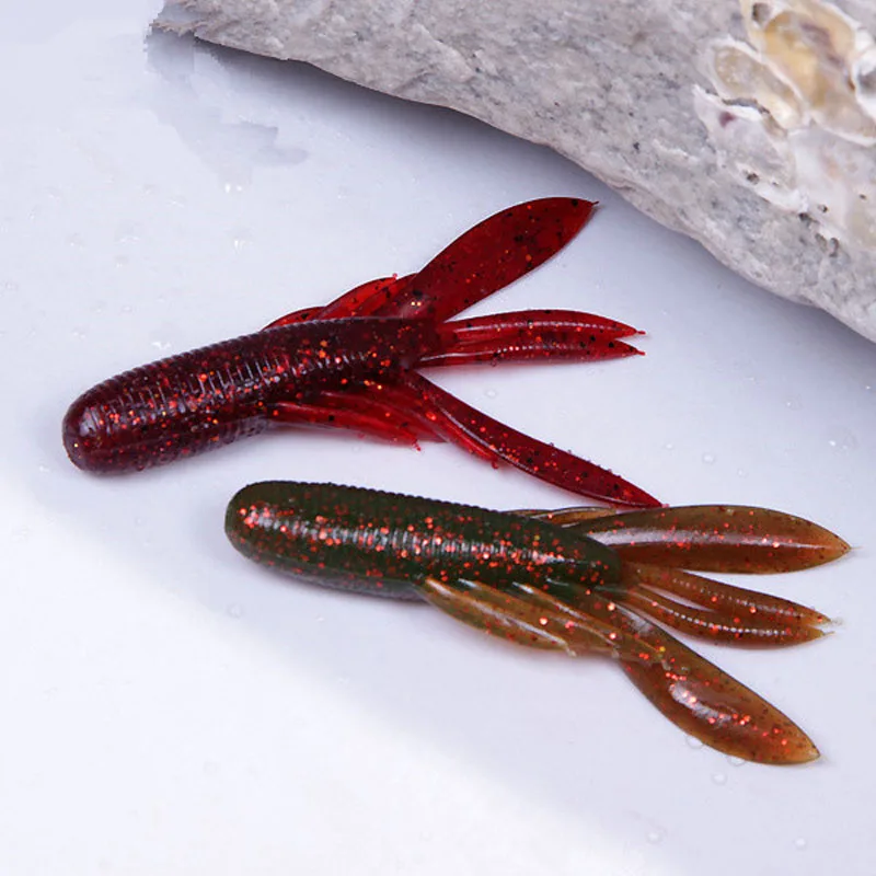 Rybolovná návnada Soft Worm návnada 8 cm/7,7 g tvar kreviet 105 mm 11,7 g umelých návnadových lákok s vôňou 5-6 kusov vrece s vreckom