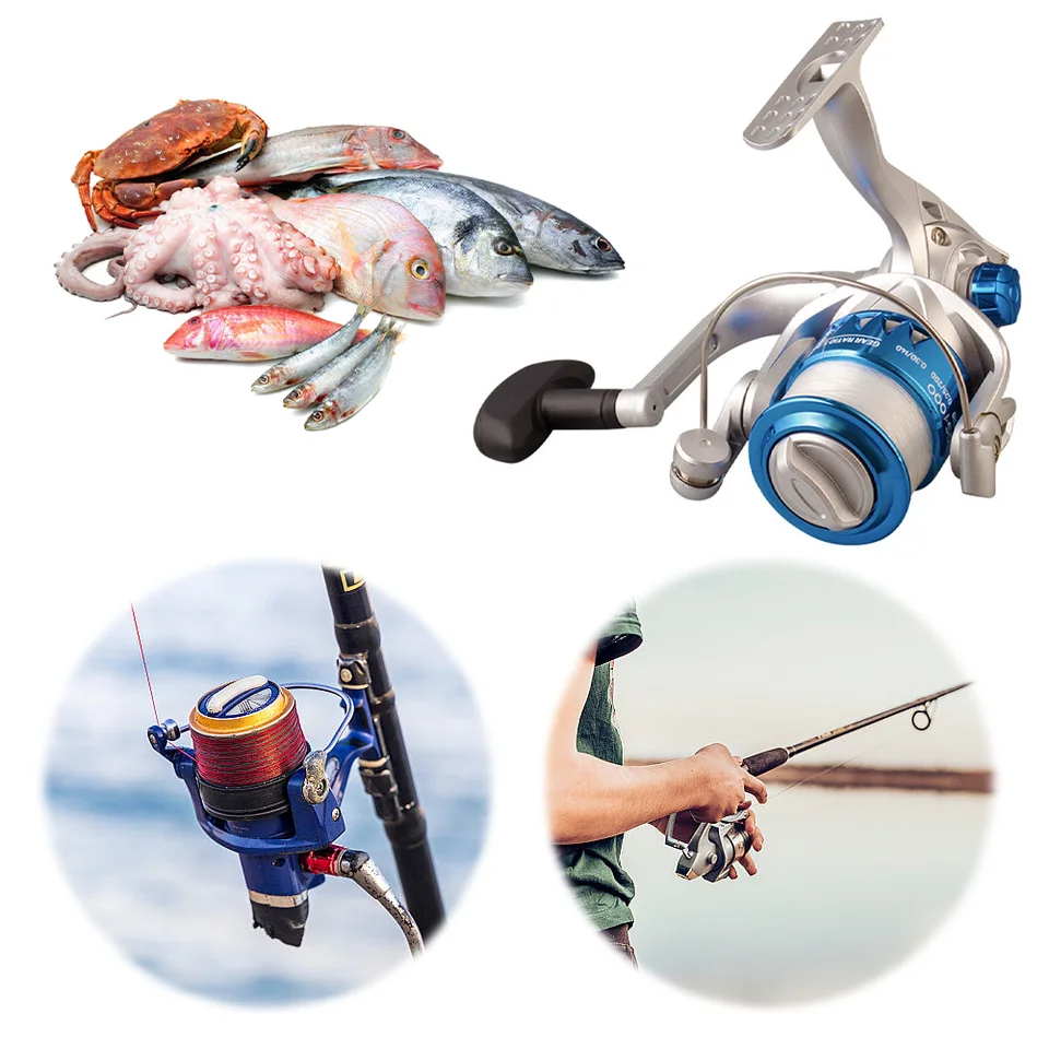 Rybárska cievka navijak kovové rybárske koleso 5.2/1 pomer prevodovky All Účel Fishing Spinning navijak pre rybolov morského rybolovu