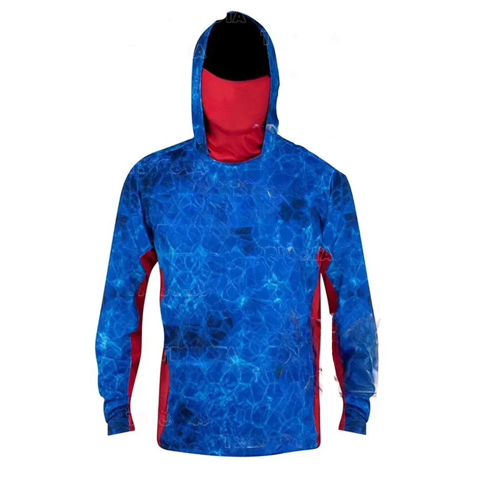 Rybárska košeľa UPF50 rybie mikiny MUŽ MASKA ČEP HOODY Rybárske košele camisa rybárske vrcholy Noste rybárske oblečenie Vlhkosť Wicking