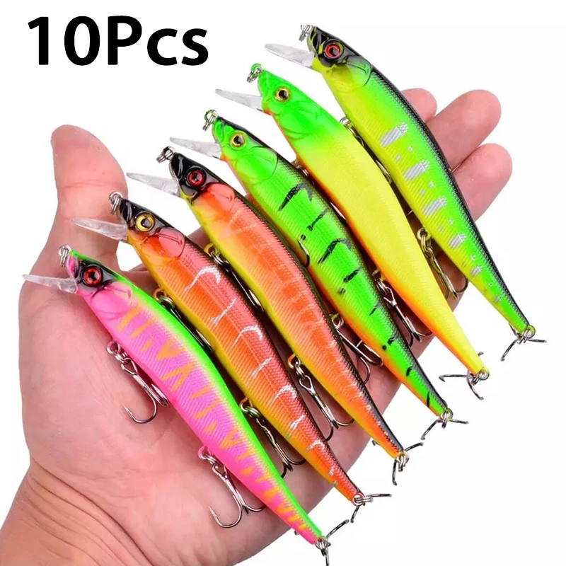 Rybárska návnada 11,5 cm/14g Umelý bionický výkyv tvrdej návnady 3D oči Háčik Wobbler Carp Rybolov pesca pre basovú šťuku 5/10ks