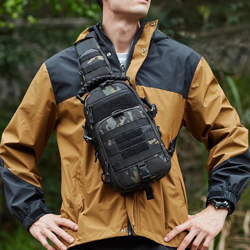 Rybárska vrecká na hrudi Tactical Pánske vonkajšie športové fanny Camping Camping Crossbody Bag lezenie cyklistický batoh EDC Rig Vetka