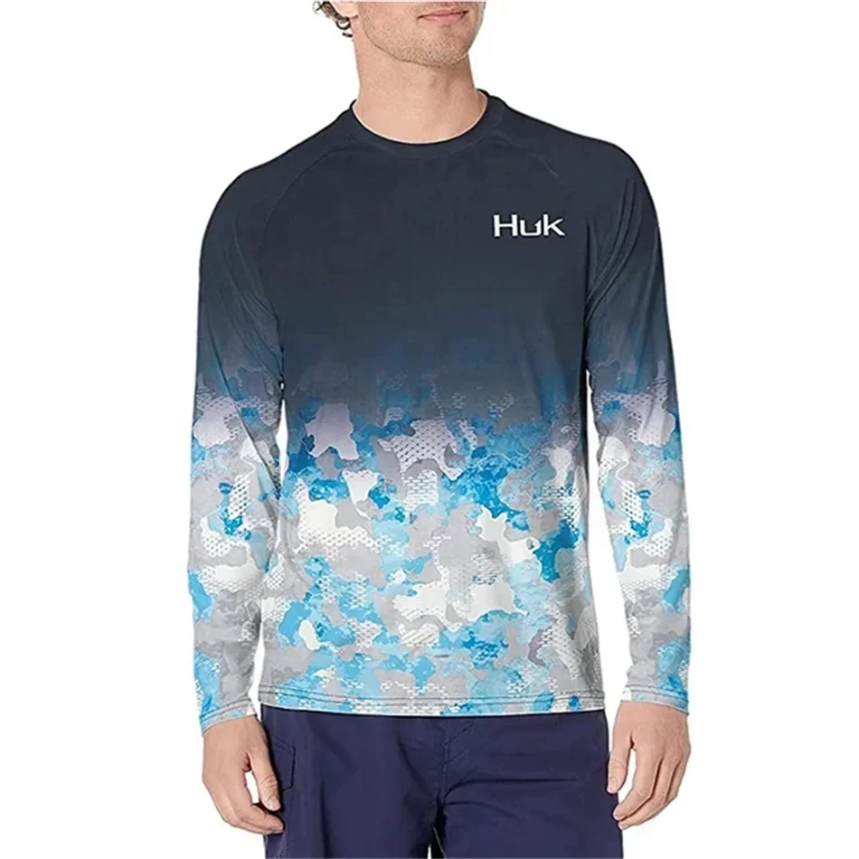 Rybárske košele Huk Pánske letné letné letné rukávy mikiny upf 50+ Tričko Tops UV Ochrana Rybárske oblečenie Camisa de Pesca