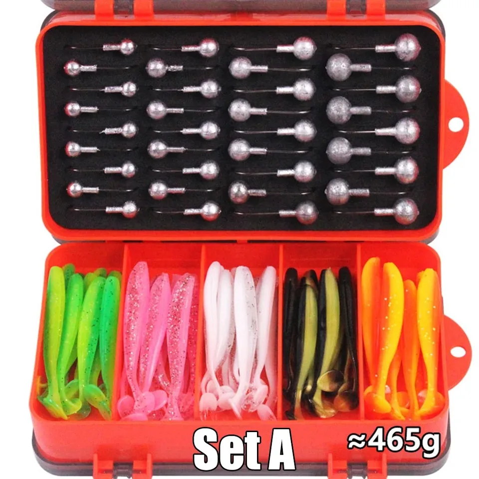 Rybárske náradie kľuky kľuka prípravok na hlavu Hoad set rybársky háčik prípravok Hlava Lure Soft Soft Box Box Bass pstruh pstruh rybársky výstroj Pesca Tools Set