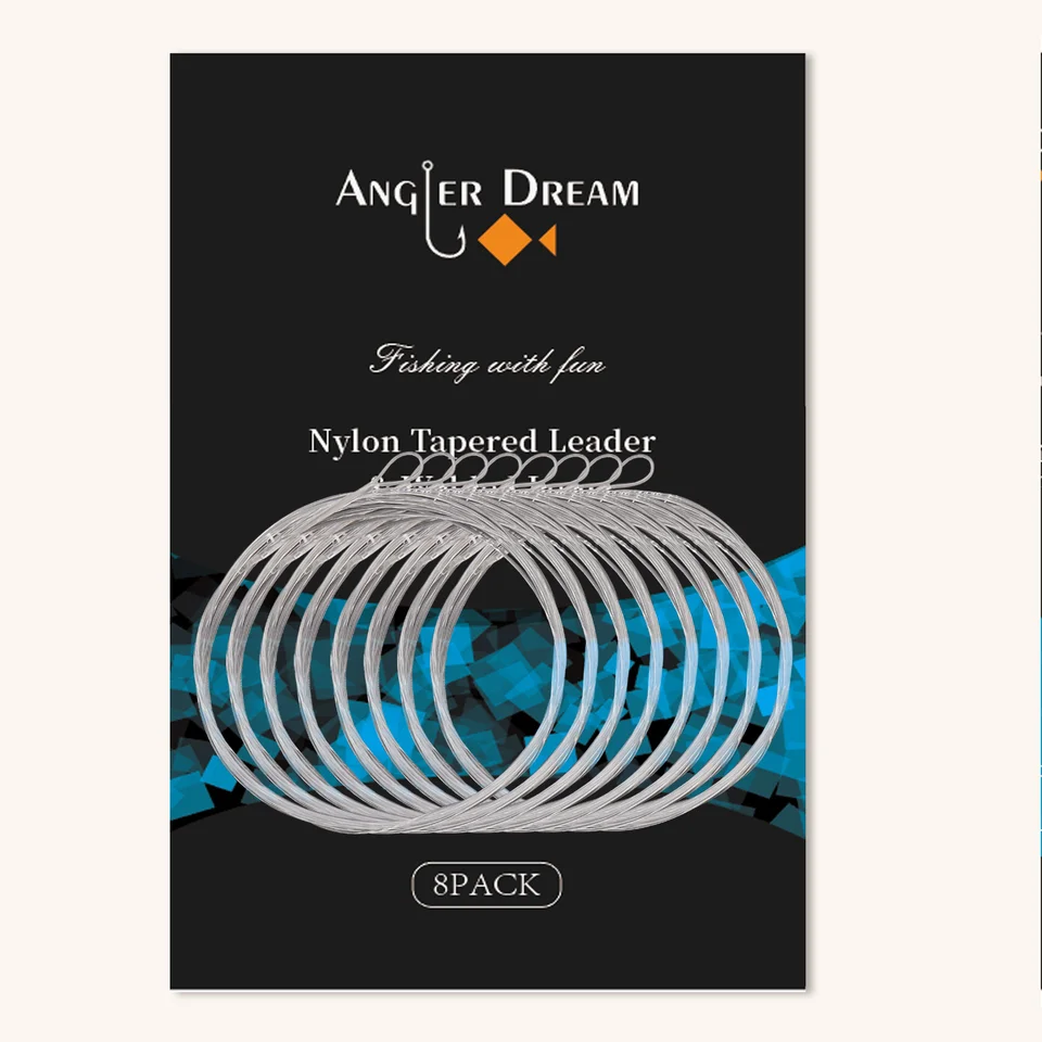 Rybárske rybolovné doplnky rybárskeho muškára 8 balení zvárané zúžené rybárske prúdy vodca s nylonovým materiálom pre rybársku tyč pre rybársku tyč