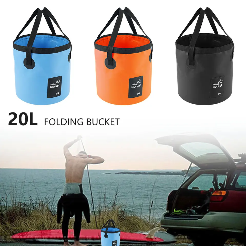Rybárske vedro Voda Voda 20L prenosné vedro Storage Storage vrecko Skladacia skladovacia nádoba Outdoor Camping Camping Bucket
