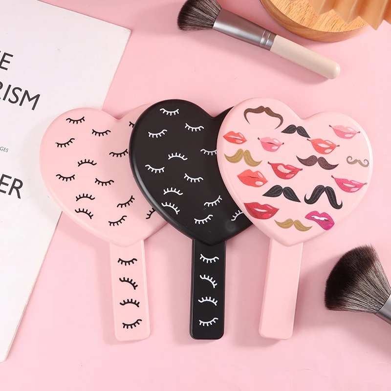 Ryeš predlžovanie ručného make -upu zrkadlového zrkadla srdca make -up márnosť zrkadla s ručným zrkadlom Spa Salon Kompaktné zrkadlá
