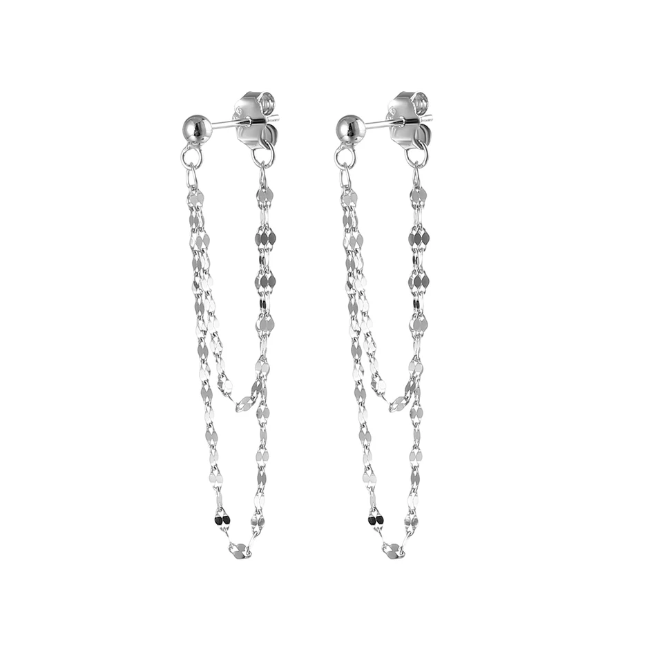 Ryju 925 Sterling Silver Ear Comps dlhé strapce reťazce zavesenie náušníc