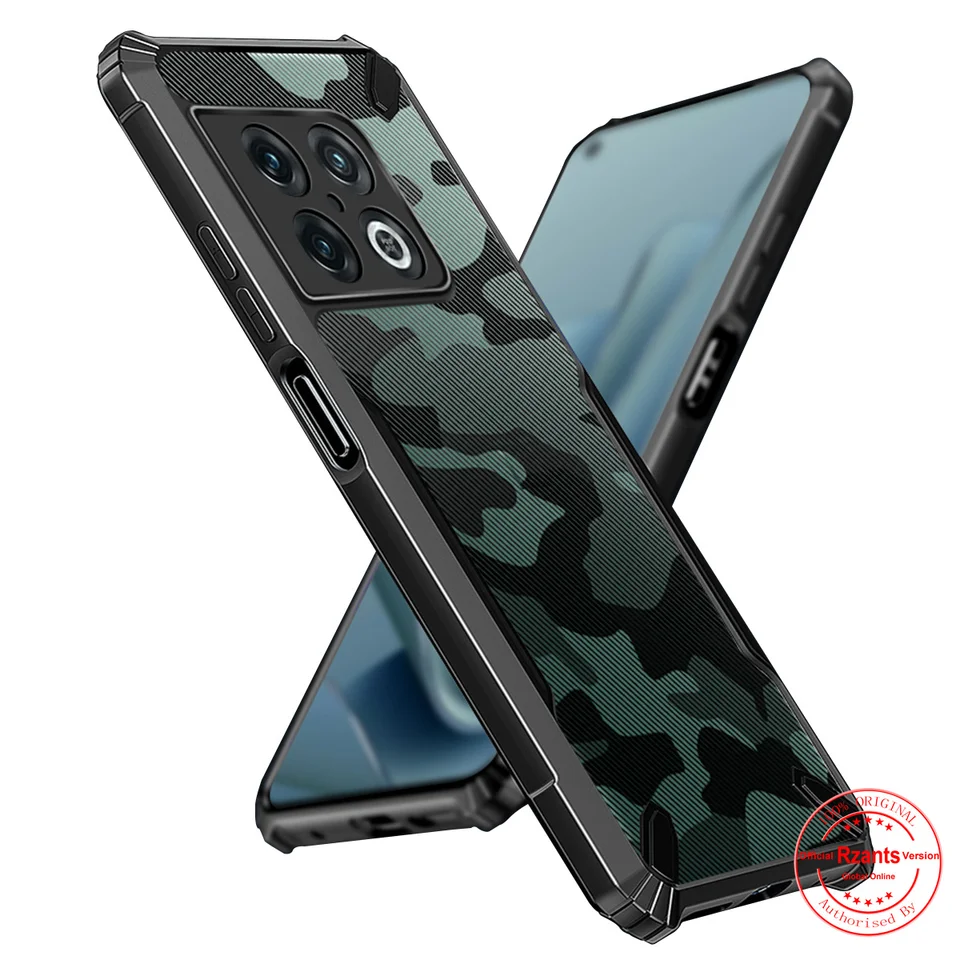 Rzants pre OnePlus 10 Pro 10t Half Clear Case [Camouflage Military Bull] tenký kryt telefónu s silnou ochranou