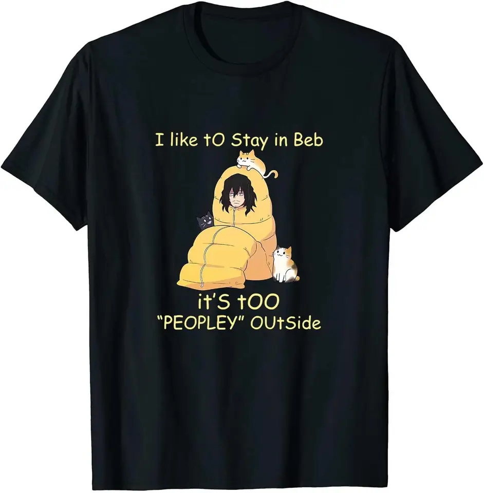 Rád zostal v posteli, je to príliš personálne vonkajšie košele Shota Aizawa Cotton Tirla