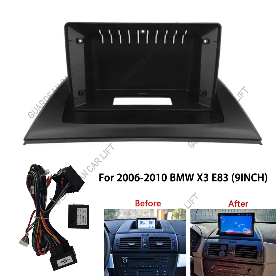 Rádio 9inch Car Radio Fascia za roky 2006-2010 BMW X3 E83 Android MP5 Player Inštalácia Dash Board Panel Panel Rám 2 DIN HLAVNÉ UNITATER STEREO Kryt