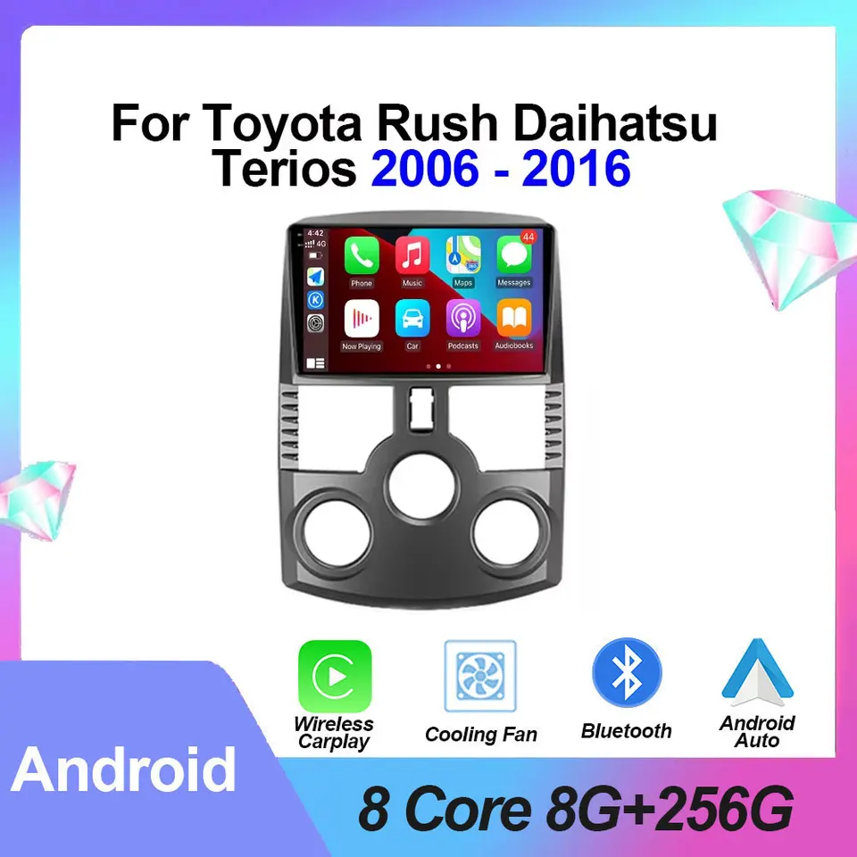 Rádio Android Auto Car pre Toyota Rush Daihatsu Terios 2006 - 2016 Multimedia video prehrávač GPS navigačné stereo carplay nástroje