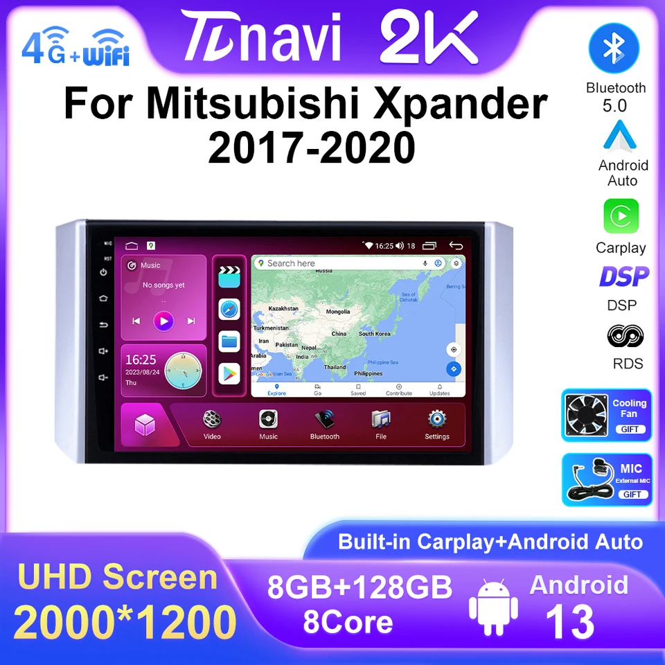 Rádio Auto Screen Car pre Mitsubishi Xpander 2017 2018 - 2020 Automatické stereofónne multimediálne video prehrávač GPS CarPlay HeadUnit