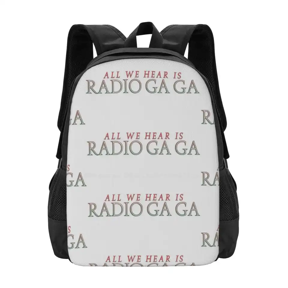 Rádio Ga Hot Sale Schoolbag Backpack Fashion Bags Queen Band Radio Ga Ga Roger Taylor Freddie Brian May John Deacon