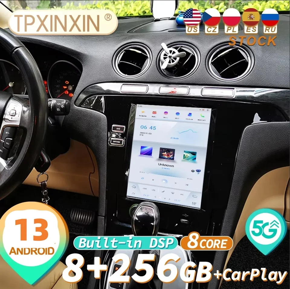 Rádio pre Android Car pre Ford S-Max Galaxy 2007-2015 GPS navigácia multimediálne prehrávač Stereo Head Unit Audio Video Player Screen Screen