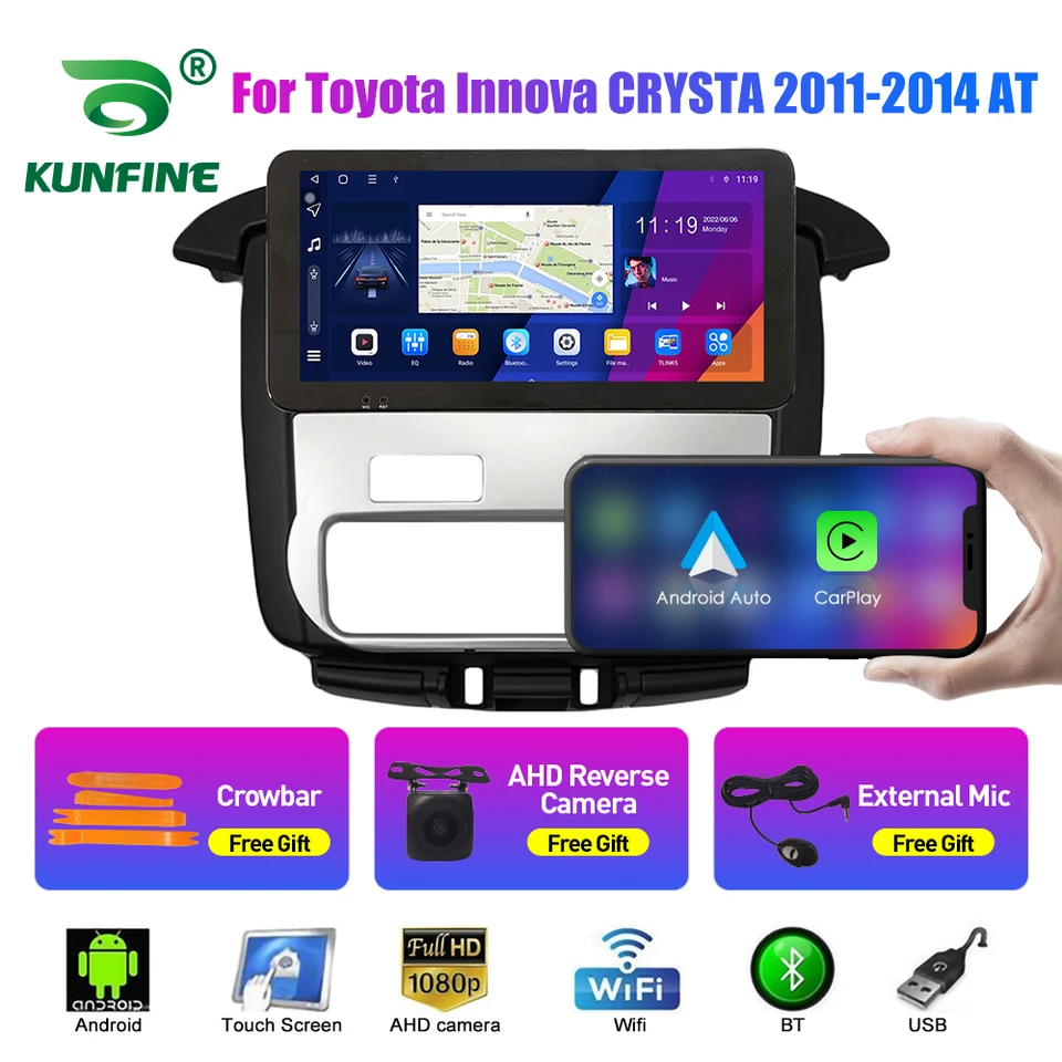 Rádio pre Android Car pre Toyota Innova Crysta 2Din Multimedia Video Player GPS Navigation Stereo Audio Head Unit CarPlay 4G WiFi BT