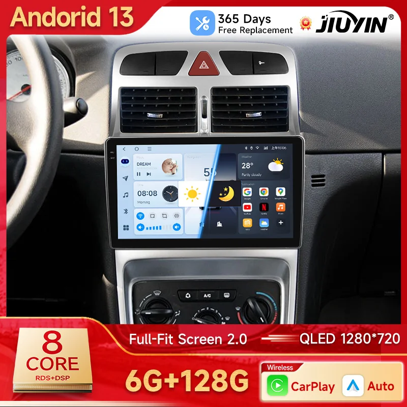 Rádio pre autá pre Peugeot 307 307CC 307SW 2002 - 2013 Wireless CarPlay Android 13 Auto Car Intelligent Systems č. 2 DIN 2DIN DVD