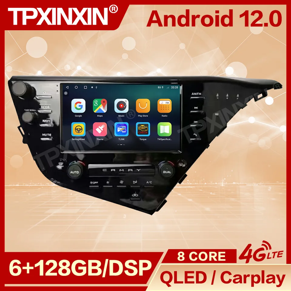 Rádio s automobilovým androidom Automotive Multimedia pre Toyota Camry 2018 2019 2020 2020 GPS navigácia Hlavná jednotka BluetHooth