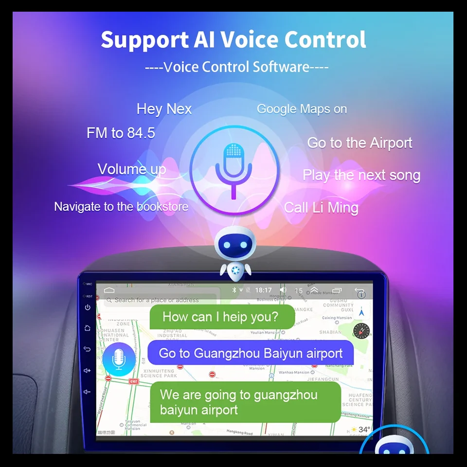 Rádio Toppal hlasové ovládanie automobilu pre Chevrolet Toyota Honda Nissan Jeep Mitsubishi Vw Renault Ford Opel Android Radio 5G Navi