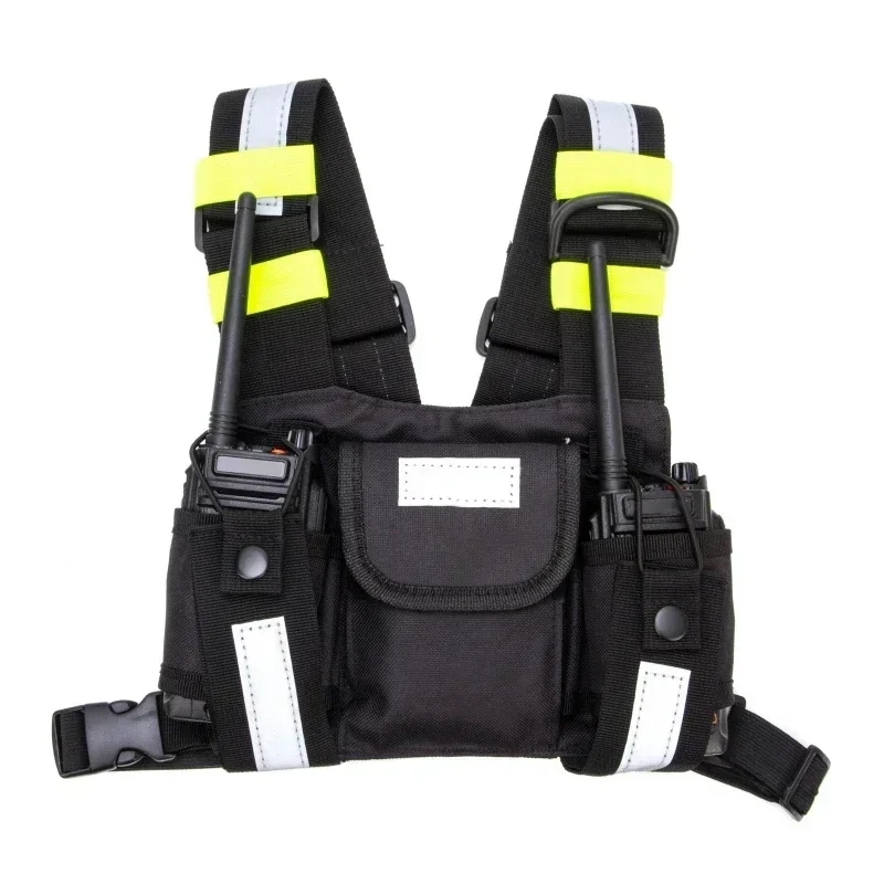 Rádiové rameno Púčiky obojsmerne Rádio reflexné držiteľ hrudníka Držiteľ vesty Rig Walkie Talkies Front Pack Pase puzdro