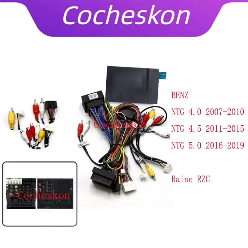 Rádiový kábel automobilu 16pin napájací kábel Android Adapter Canbus Box Zvýšenie RZC pre Benz NTG 4.0 4.5 5.0 A/B/C/E/G/ml/CLA/GLA/GL