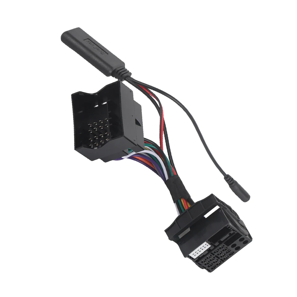 Rádiový káblový zväzok s mikrofónom Aux Adapter Herness Wire Bluetooth kompatibilný hudobný prehrávač kábel pre VW Passat Jetta Touran