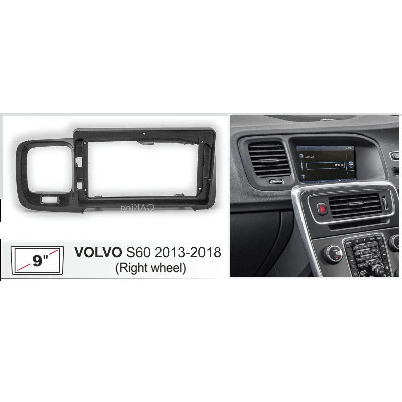 Rádiový panel s 9 palcovými automobilmi pre roky 2010-2018 Volvo V60 Dash Kit Inštalovanie fací