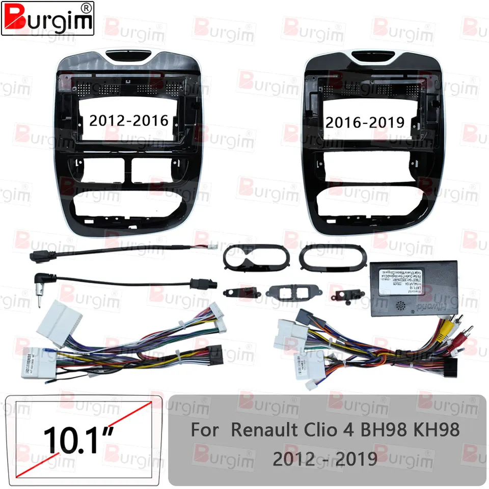 Rádiový rádiový fascia pre Renault Clio BH98 KH98 2012-2019 10 palcov 2Din stereofónny zväzok káblového zväzku napájací kábel Canbus
