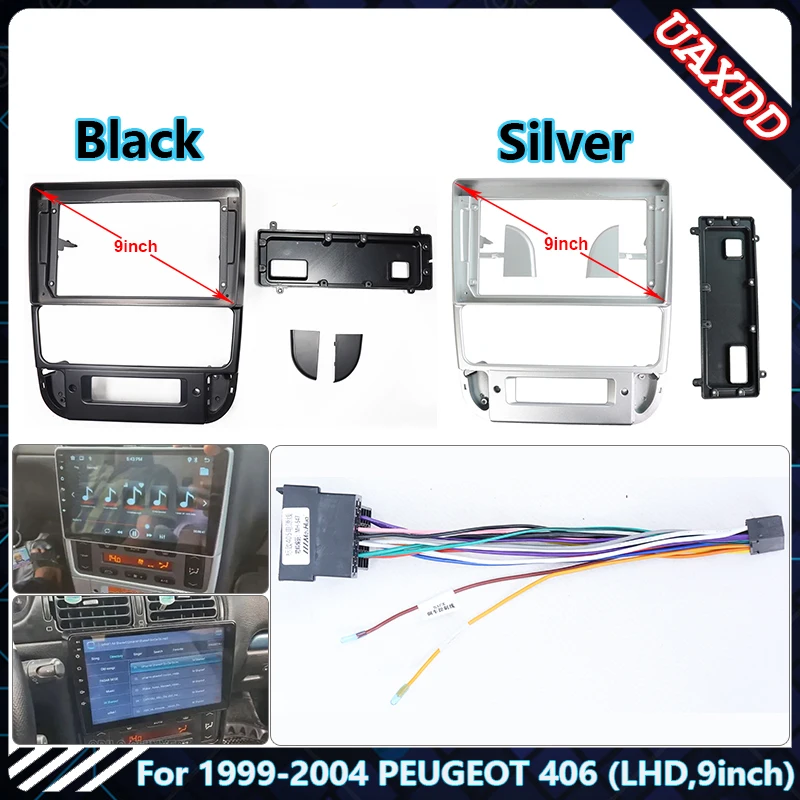 Rádiový rádiový rádiový fascia pre Peugeot 406 LHD Silver 1999-2004 Dash Dash Dash Dash Instant FACIA Console Audio Bram GPS adaptér