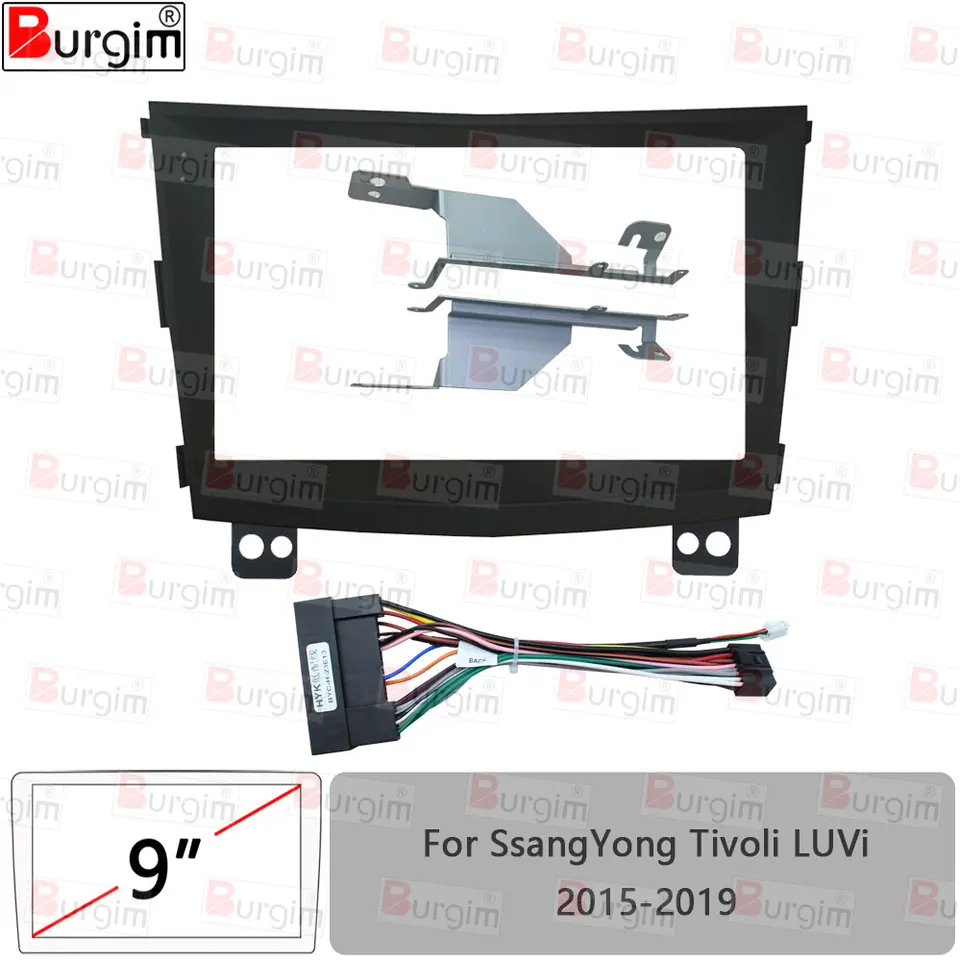 Rádiový rámec pre rádio pre fascia pre Ssangyong Tivoli Luvi 2015–2019 9 palcov 2Din stereofónneho panelu zväzku káblového kábla Decoder Canbus