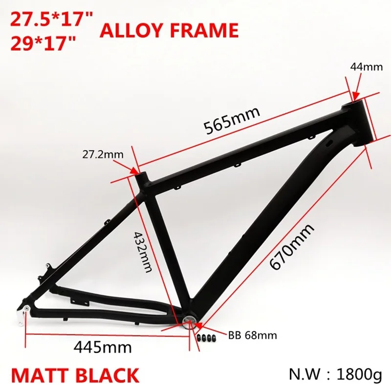 Rám na horských bicykloch z hliníka, interné zapojenie, kotúčová brzda, b.