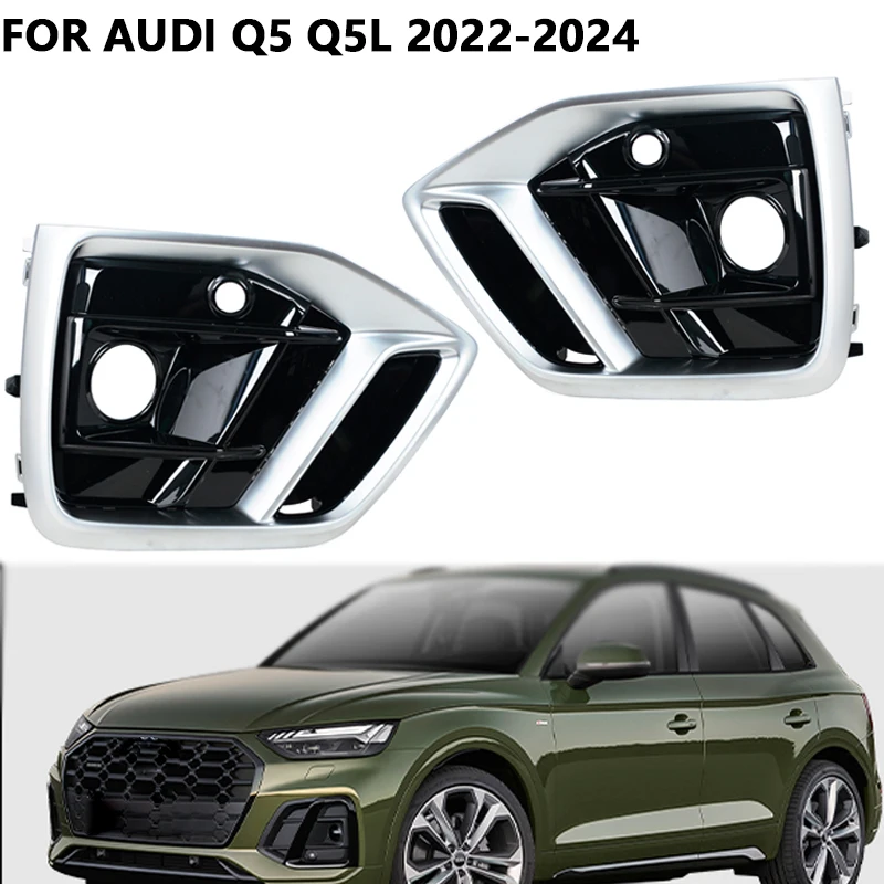 Rám na predný nárazník mriežka FOG Rám pre Audi Q5 Q5L 2021-2023 Sportback Fog Lights Cover Auto Doplnok