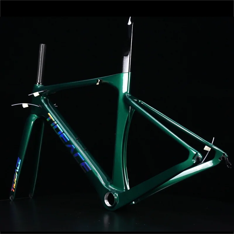 Rám s uhlíkovými cestnými bicyklami Tideace-T47, rámec brzdových bicyklov, Super Light, 700 ° C x 32C, Brzdenie vytrvalostného ráfika