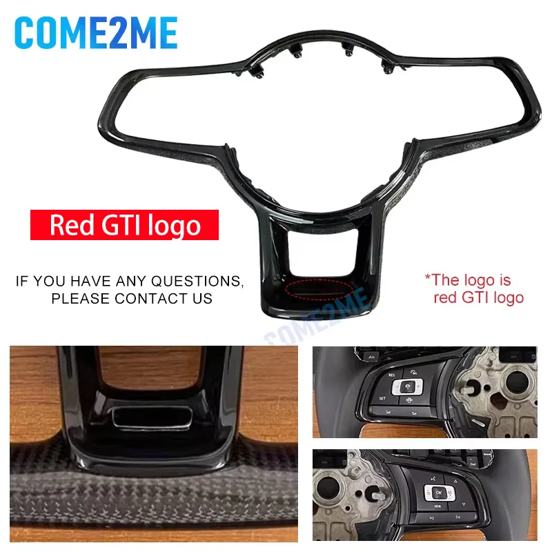 Rám volantu, červené logo GTI volantu a doplnky pre auto pre Volkswagen Golf 7 Mk7 GTI
