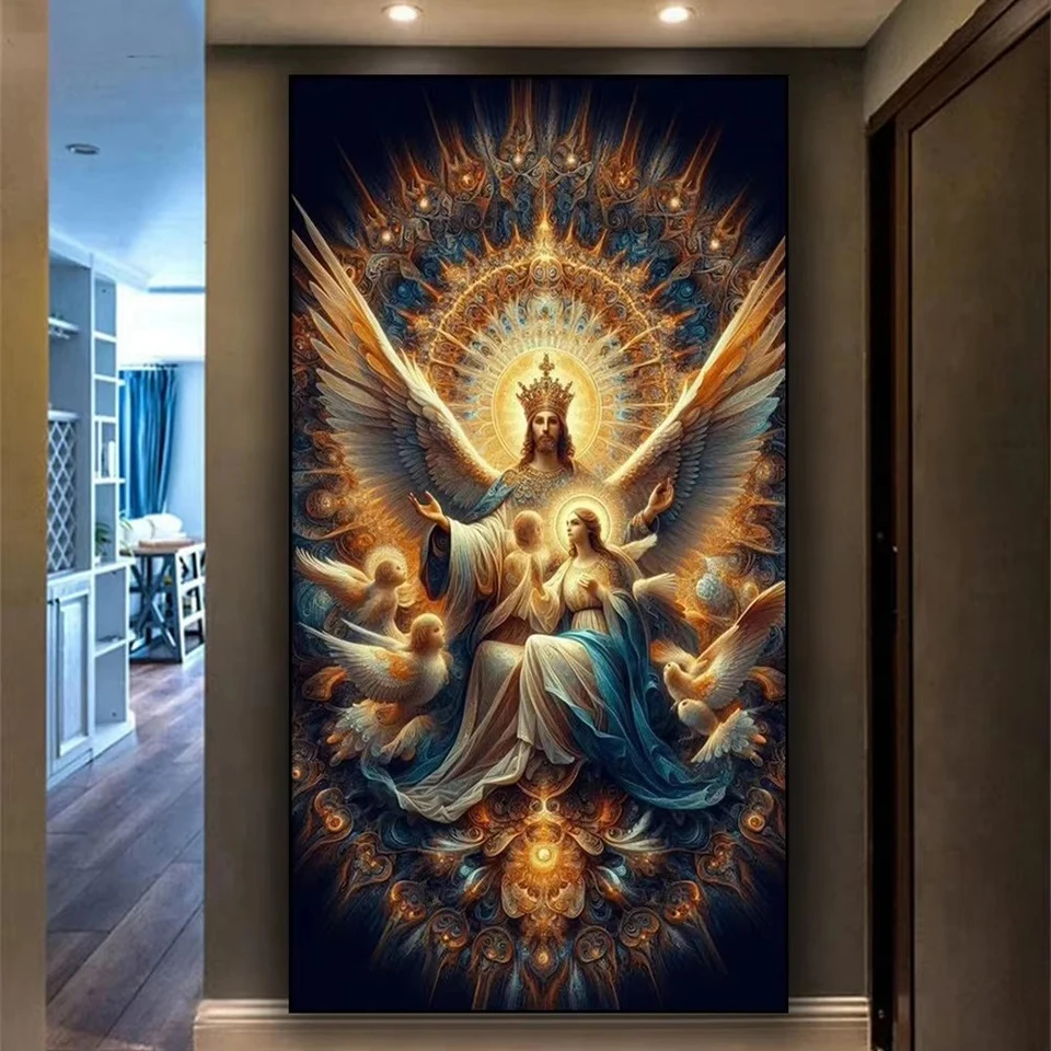 Ríša neba Reigné anjelské dievča Láska kvetinové 5D DIY Diamond Painting New 2025 Plný diamantový mozaikový krížový steh súpravy Obrázky