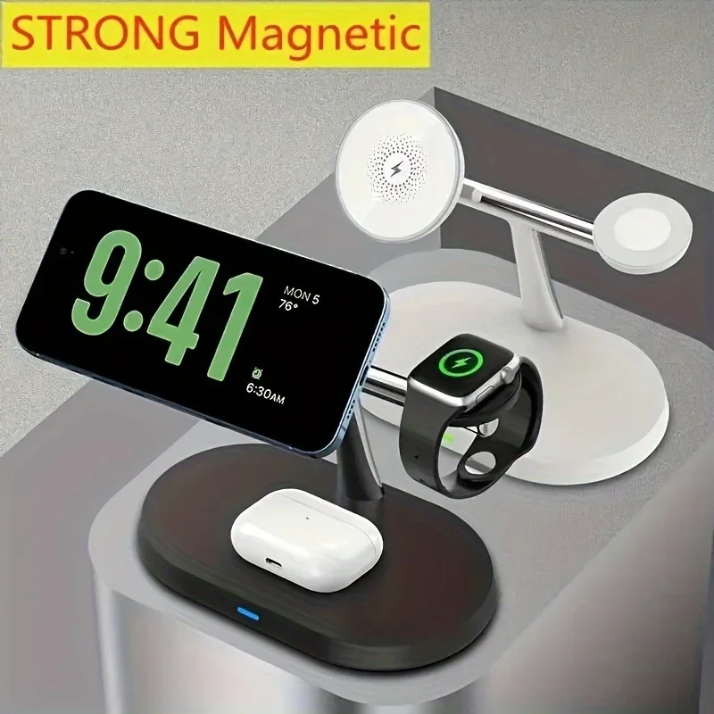 Rýchle bezdrôtové nabíjanie-3-v-1 Magnetic USB-C Dock pre iPhone, IWatch, AirPods беспроводная зарядка Cargador INALAMBRICO