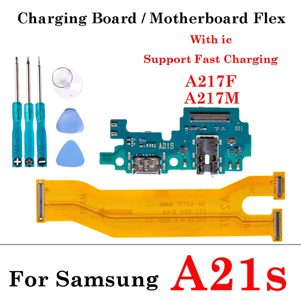 Rýchle nabíjacie port pre Samsung Galaxy A21S A217F A217M USB DOCKOVÁ KONEKTORA Nabíjačka na nabíjačku IC REMITNÝ KABEL PLABY KÁBLO