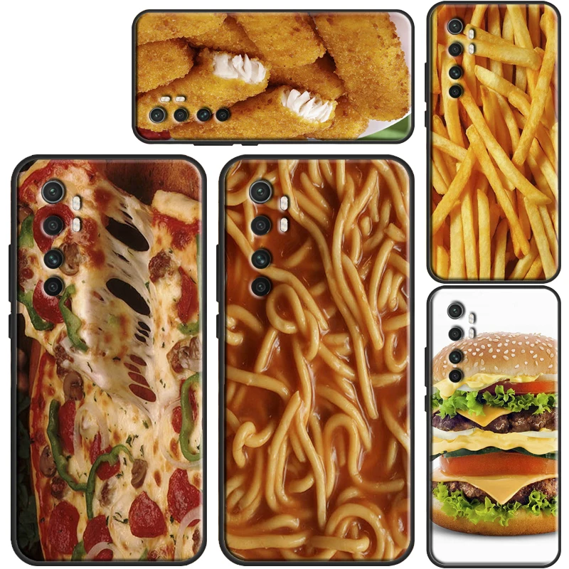 Rýchle občerstvenie Sushi Burger Pizza puzdro pre xiaomi mi 11 lite ultra mi 10t 11t pro kryt pre POCO F3 m3 m4 x3 gt x4 x3 pro