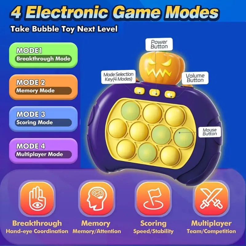 Rýchle push Bubbles Game Machine Detská karikatúra Zábava Whac-a-móla stláčanie proti antistressu stresovej hračky vianočné halloweenské darčeky